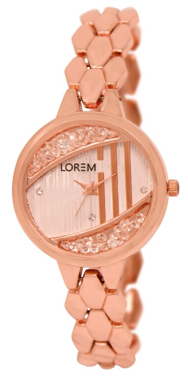 Lorem Analogue Rosegold Dial Rosegold Strape Fashion Wrist Watch For Women